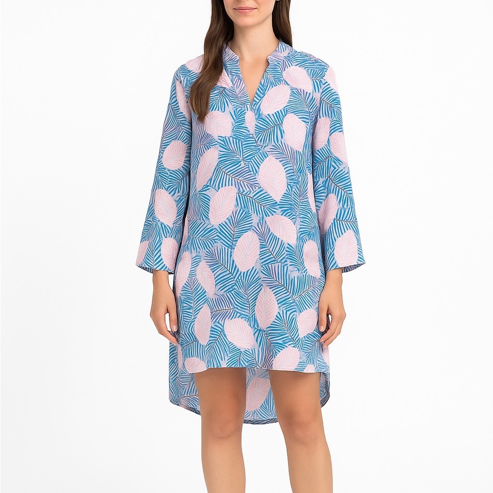 Walker & Wade Day Tripper Mini Dress Medium NWT Button Front Rayon Resort Tunic